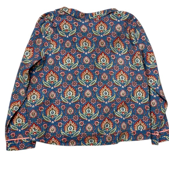Sundance Blue Floral Paisley Cotton Flannel Pajama Set Size XL Boho Loungewear - Picture 8 of 14
